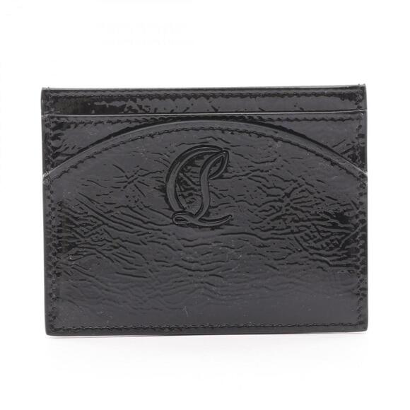CHRISTIAN LOUBOUTIN Black Leather Card Holder - Picture 1 of 5